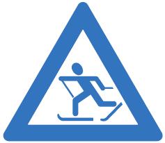 Skiløper Skiltet kan anvendes for å varsle om kryssende skiløype eller strekninger i snøscooterløypa hvor mange går på ski. 3.