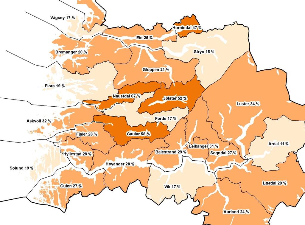 Hverdagsregionene vokser sammen Førde og omegn Over halvparten pendler fra