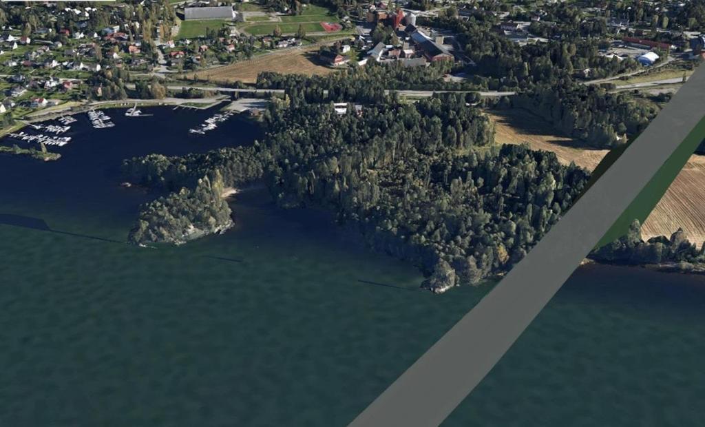 24 E6 Moelv-Biri Konsekvenser for justert trasealternativ i Ringsaker, delutredning for landskapsbilde Nytt alternativ sør gjennom Møkkvika, 3D modell lagt inn i Google earth pro. 5.