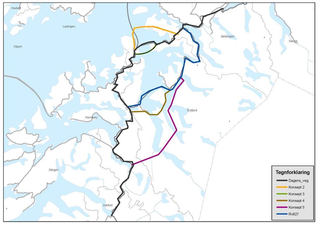 Kart over prosjektområdet Landskap Temaet landskapsbilde omhandler de visuelle kvalitetene i omgivelsene og hvordan disse endres som følge av et vegtiltak.