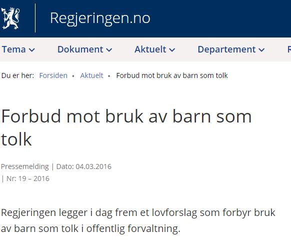 Barn skal ikke brukes