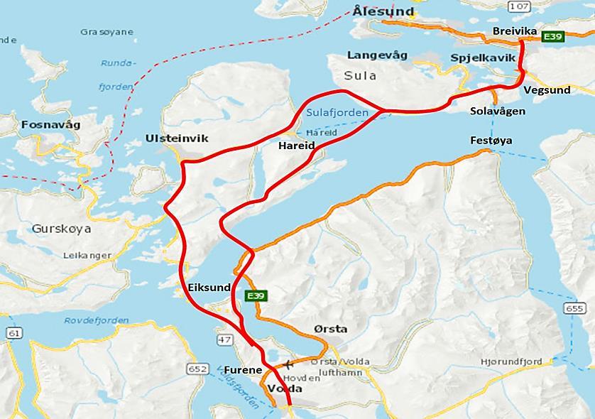 E39 Sulafjorden E39 Kristiansand-Trondheim Sulafjorden