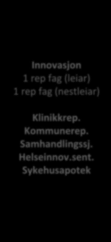 Innovasjon 1 rep fag (leiar) 1 rep fag (nestleiar) Utd (stp/ba/ma) rep fag