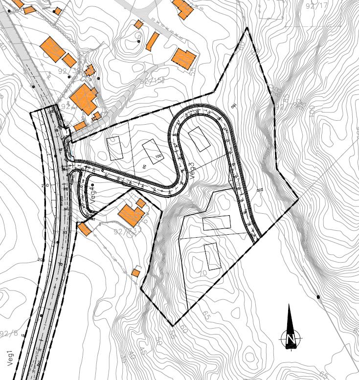 Grunnlag For vurdering av skredfare har følgende materiale blitt gjennomgått: Topografisk kart (www.norgeskart.no) Klimadata (www.met.no) Skrednett (www.skrednett.no) Figur 1. Planområdet ved Nordvik.