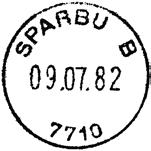 1969 SPARBU Innsendt 7710 Registrert brukt fra 2-11-69 TK til 27-10-92 TK Stempel nr. 7 Type: I22N Fra gravør 30.08.1978 Stempel nr.