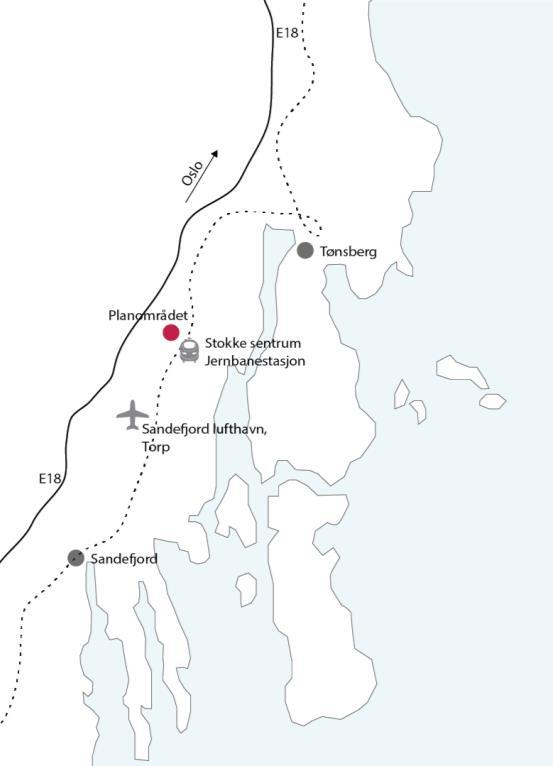 DAGENS SITUASJON Beliggenhet Stokkemyra ligger i Sandefjord kommune, tidligere Stokke kommune, ca. 1,5 km kjøreavstand nordvest for Stokke togstasjon og Stokke sentrum.