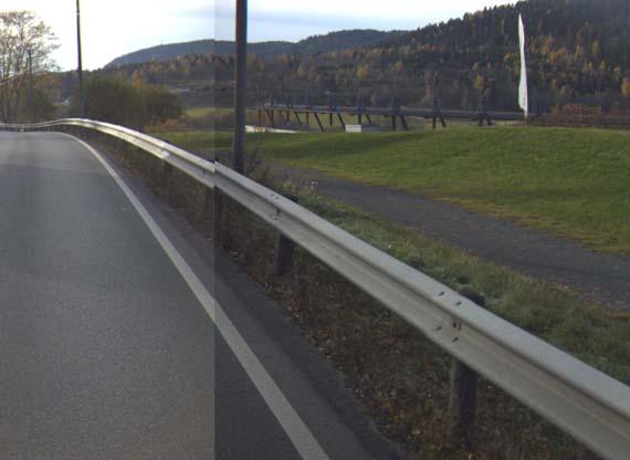 Punkt nr.: 22 Fv68 Fra Oslo til E6 3580-3970 med Fra avkjøring til Haga golfklubb til Griniveien 363. Ca 400 meter. Stedvis glippe mellom asfaltkant mot rekkverk.