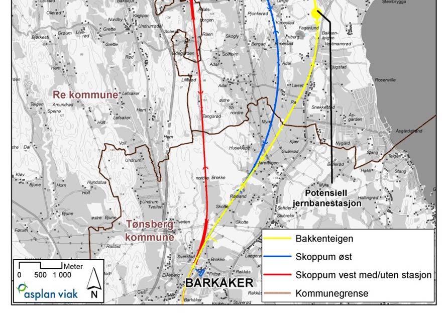 Skoppum øst med stasjon Skoppum vest med