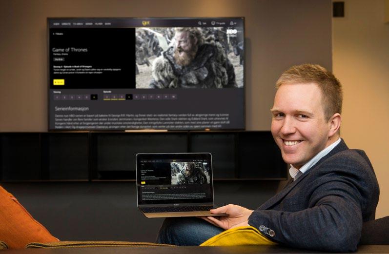 GET READY FOR HBO NORDIC: Gets produktdirektør Torbjørn Ellingsen Aamodt viser fram hvordan Get-kunder nå kan se Game of Thrones og andre -serier i nettleseren eller på tv-skjermen.