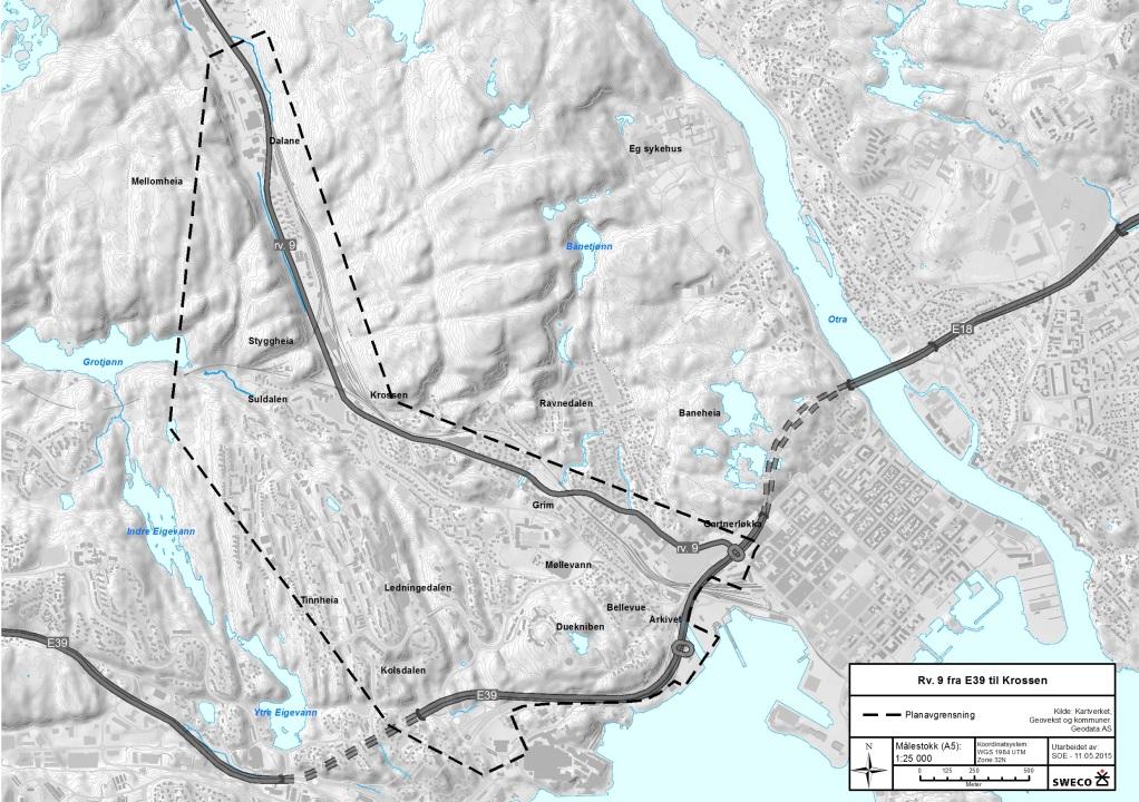 3 Dagens situasjon Planområdet I planprogrammet er det meldt et planområde som strekker seg fra Gartnerløkka i øst, til Kolsdalen i vest.