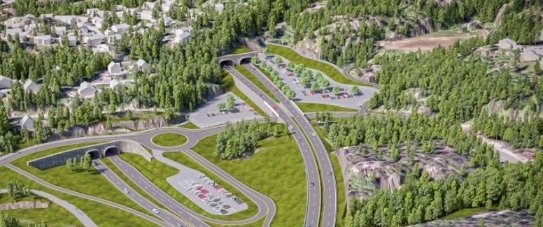Påkobling i Kolsdalen for B-korridorene I Kolsdalen er det allerede mye infrastruktur. Det har derfor vært en utfordring å finne en god fremføring av en ny veg for påkobling til E39.