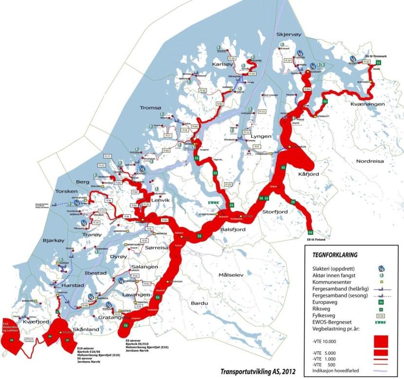 Nordreisa og Kvænangen til arbeidsplasser på prosessanlegget og på lokalitetene på Skjervøy.