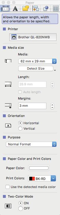Hvordan bruke P-touch Editor Konfigurasjon av 2-farget utskrift 6 Skriveren kan skrive ut 2-farget utskrift.