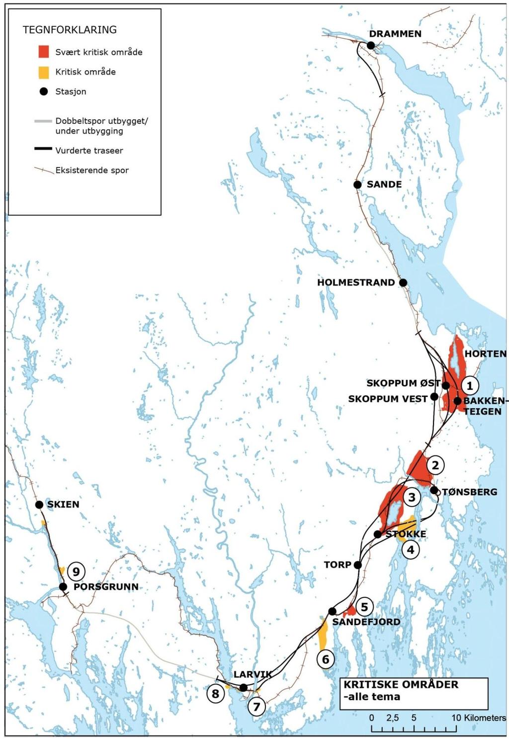 Egenskaper ved valgt konsept: 73 km ny bane Stopp sentralt i byene Kort reisetid Økt frekvens 9,5 millioner reisende