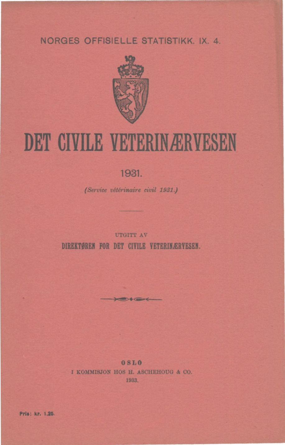 DET CIVILE VETERINÆR VESEN (Service vétérinaire civil 9.