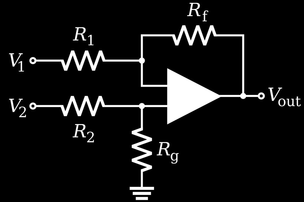 Det gir at v 1 R 1 + v 2 R 2 + v 3 R 3 + v 4 R 4 = v o R f ( ) R f R f v o = v 1 +... + v 4 R 1 R 4 Leddene R f R n kalles vekt og avgjør hvor mye hver av inputene skal telle med i resultatet.