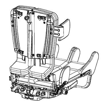 FSTMOTERIG F SÆDE PÅ HIGH-LOW:X STR.3 KU STR. 3+4 x:panda sædet kan monteres direkte på Highlow:x str. 3. 2 x 2 x * Medfølgende 8 mm skuer føres op gennem sæderammen () og op til sædet.