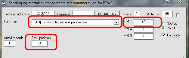 o Skriv inn ønsket trafokonstant i PM 1.