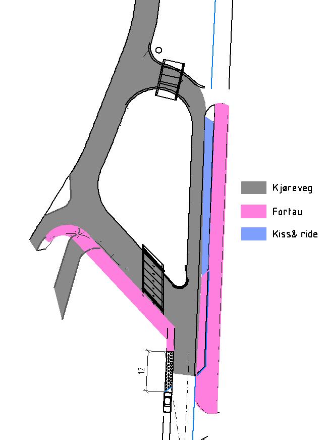 Figur 4: Skisse som viser utvidelse av broen på sørsiden 3.2.2 Alternativ 2 utvidelse på nordside Dersom ekspropriasjon/ grunnavtale ikke går i orden, må utvidelsen skje på motsatt side.