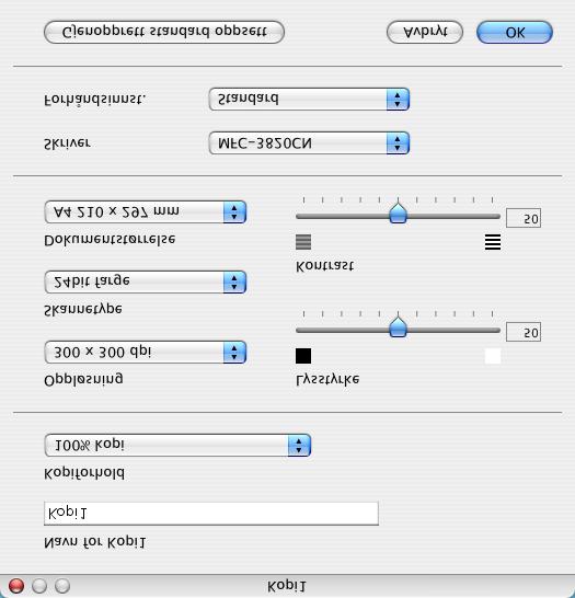 Kopi De fire Kopi-knappene kan tilpasses slik at du drar nytte av de innebygde funksjonene i Brother-skriverdriverne og kan foreta avanserte kopieringsfunksjoner, slik som N til en-utskrifter.