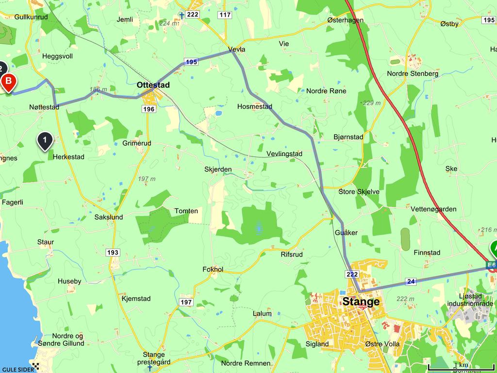 Veibeskrivelse: Kjør 6 og ta av til Stange. Fra Stange følg veibeskrivelsen nedenfor. 1. Kjør Romedalsvegen (24) fra 6 mot Stange, kjør 2.1 km 2. Ta til høyre i rundkjøringa første avkjøring.