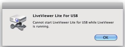 Presentasjonsverktøy USB-visning(Mac-datamaskin) (fortsatt) MERK LiveViewer (se Nettverksveiledning) og denne applikasjonen kan ikke brukes samtidig.