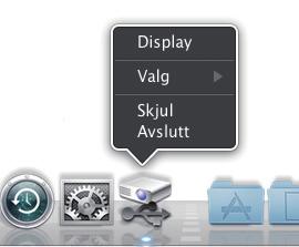 Presentasjonsverktøy USB-visning(Mac-datamaskin) (fortsatt) Meny Hvis du velger Display i høyreklikkmenyen, vil den flytende menyen som er vist til høyre vises på datamaskinens skjerm.