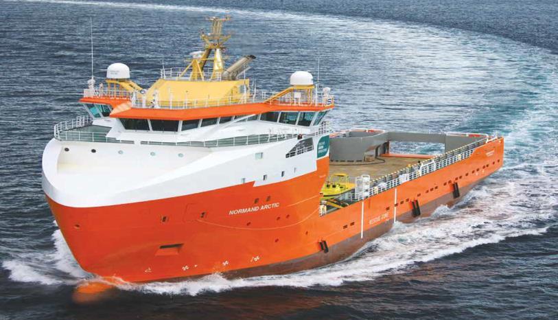 Skip som bunkrer/leverer LNG ved Saga Fjordbase Normand Arctic skal supplere Knarr feltet for