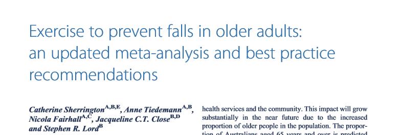 Trening forebygger fall hos eldre med økt fall risiko og eldre generelt Trening alene eller i grupper Andre
