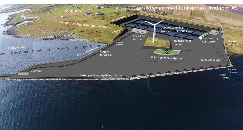 5.3 Materialvalg og utforming av oppdrettsbassengen Materialvalg for oppdrettsenheten er sjøvannsbestandig betong med overflatebehandling godkjent for intensivt oppdrett.