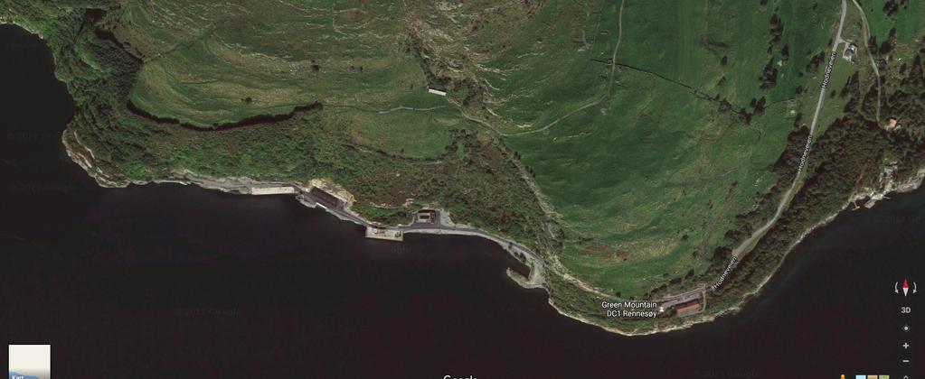 Planområde sett fra luften (Google maps) Landskap Terrenget stiger bratt opp mot Hodnefjellet. Fjellsiden er kledd med lauvskog og lyng.