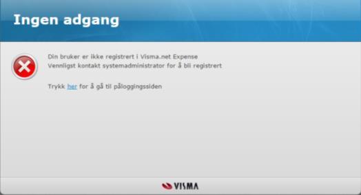 Visma.net Expense Du har to muligheter for å logge deg på visma.net Expense 1.