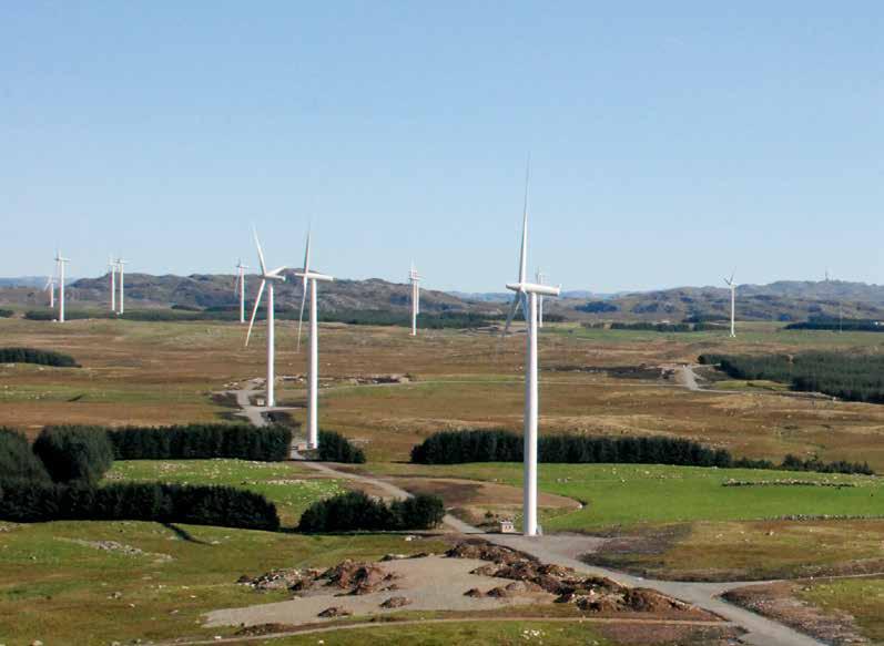 ELEKTROSKANDIA KABEL KABEL SOM METERVARE Egersund vindkraftverk har 33 vindturbiner som er bundet sammen med kraftkabler fra Elektroskandia.