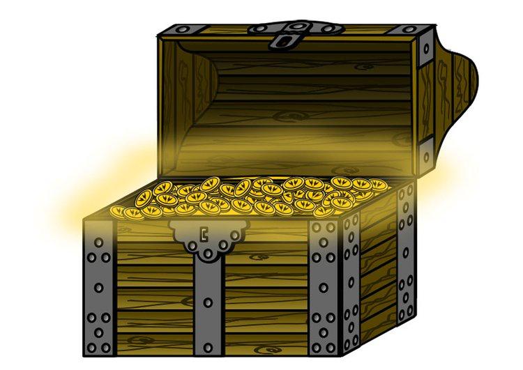 Finn verdien av samlet skatt GUL KLINKEKULE: 15 gullpenger HVIT KLINKEKULE: 10 gullpenger