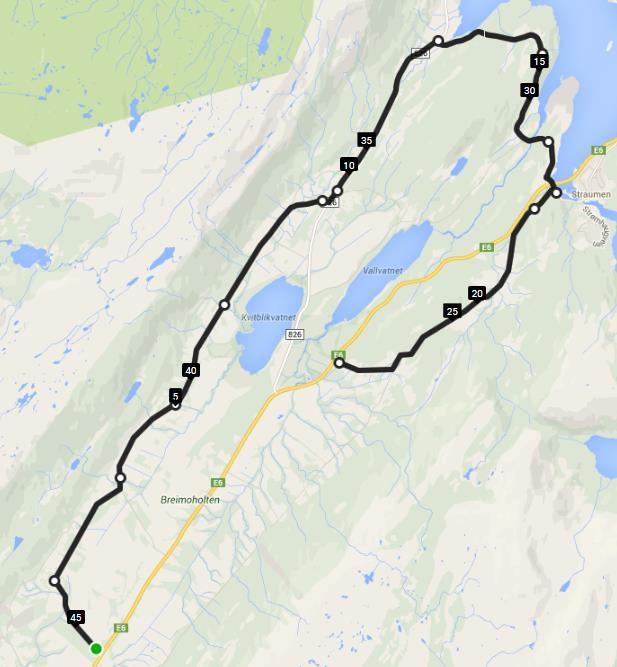 Etappe 5 fellesstart, kupert, Tverrå, tirsdag 23.mai 2017, kl 1800 (KLUBBMESTERSKAP) FV537 (avkjøringen til Tverrå).
