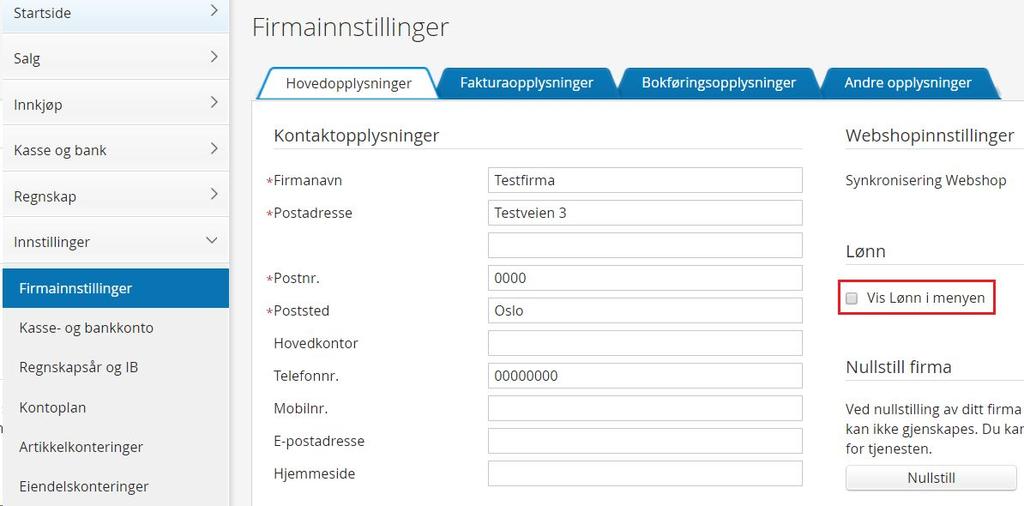 Aktivering av tjenesten Klikk på Lønn Lønnsslipp les meldingen som er på skjermen og Aktiver tjenesten. Du vil ikke bli belastet før du bokfører en lønnsslipp.