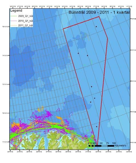 Figur 5-4: Kvartalsvis fordeling av norsk fiske med bunntrål i