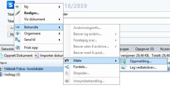 Gå tilbake til journalposten ved å klikke på øverst i høyre hjørne Dobbelklikk på word og du kommer inn i dokumentet og kan sjekke at vedlegget er med. NB!