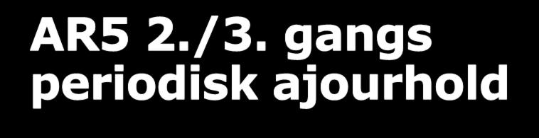 AR5 2./3. gangs periodisk ajourhold Kommunenr. og navn Status og plan periodisk AR5 for Nord-Trøndelag Oppdatert 20160914 1. gangs periodisk ajourhold Gj. ført 2. gangs per. Ajourhold Plan 2.