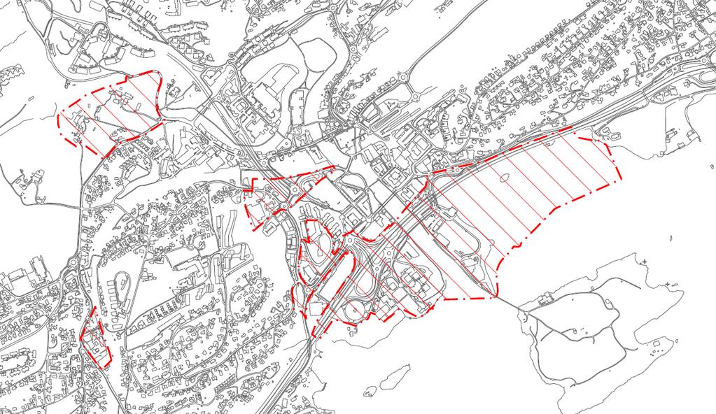 Områdeutvikling innenfor vekstgrense i Sandvika Områdereguleringer for delområder i Sandvika: Hamang (800 boliger) Industriveien (700 boliger) Sandvika Øst (400 boliger) Franzefoss (1400 boliger)