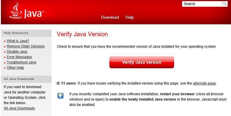 aktiveres. I listen trykker du på "Aktiver" i linjen for Java. Trykk så "Fullfør".