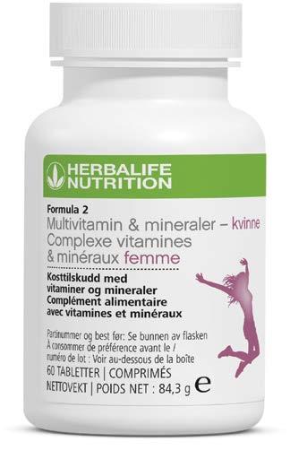 PRODUKTPÅSTANDER Formula 2 Multivitamin & mineraler kvinne VIKTIGE PÅSTANDER Hormonaktivitet: Vitamin B6 bidrar til å regulere hormonell aktivitet.