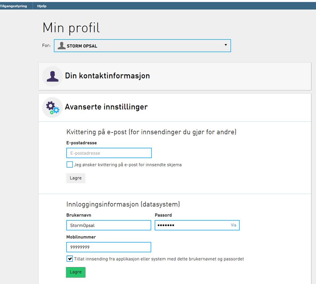 må du i Altinn registrere et passord på ditt fødselsnummer/d-nummer og evt. mobilnummer for å motta pin-kode.