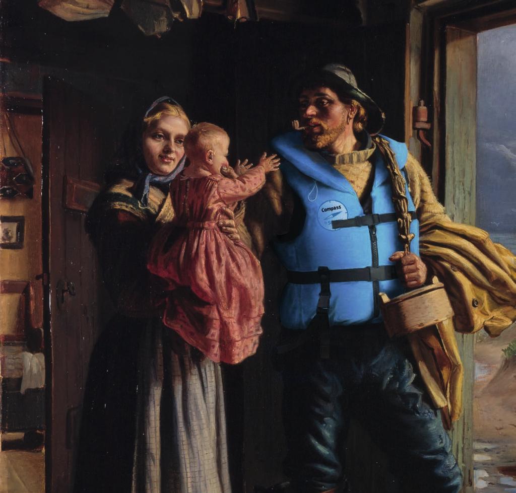 Farvel Fa er, 1878. Michael Ancher, en av Skagenmalerne. Bildet tilhører Skagens Kunstmuseer (manipulert).