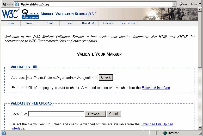Validering av XHTML-dokumenter For å kontrollere at et XHTML-dokument er gyldig, kan du bruke