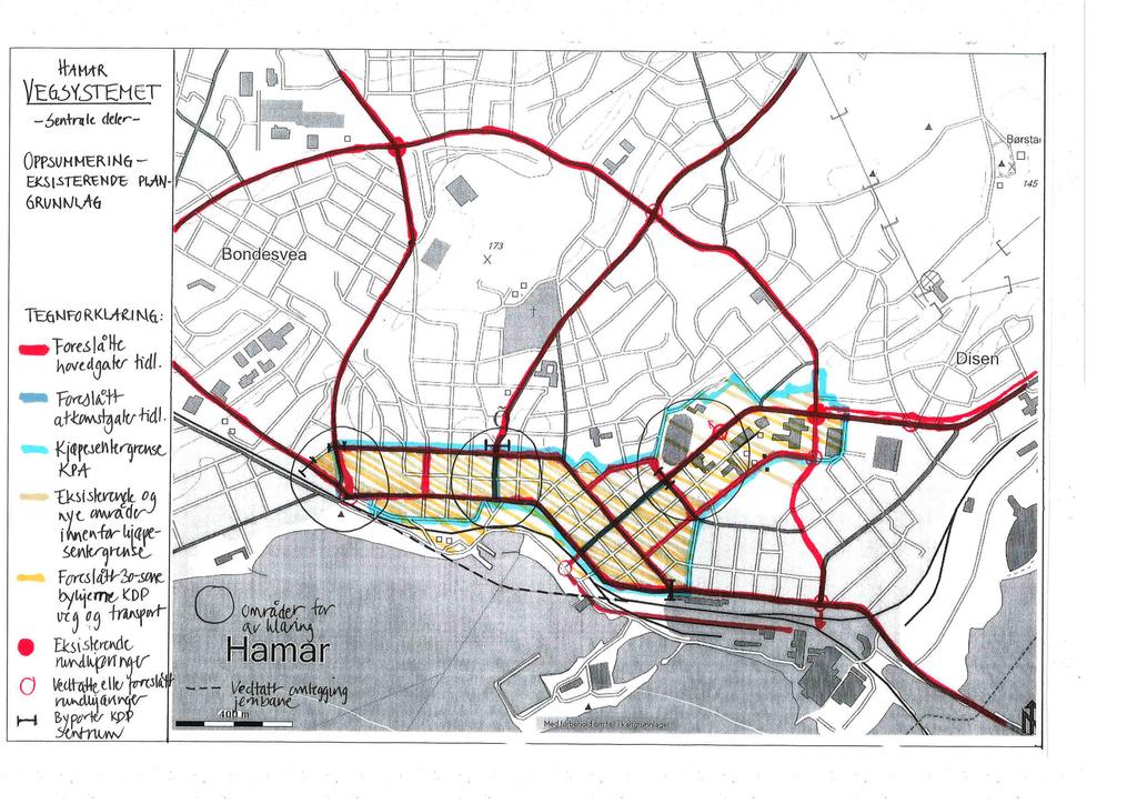 NOTAT Oppdragsnr.: Notatnr.: Side: 5008405 4/08 15 av 22 Figur 18 Oppsummeringskart eksisterende plangrunnlag Vurderte forslag En arbeidsgruppe bestående av repr.