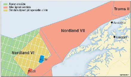 Rapport fra Sameksistensgruppen II 23 Figur 2.2: Åpnede og uåpnede områder utenfor Lofoten. For de ikke-åpnede områder på midtnorsk sokkel ble arbeidet med et utredningsprogram påbegynt i 1987.