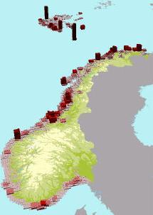 42 Lofoten - Barentshavet Figur 3.6: Aggregerte særlig miljøfølsomme områder (SMO) for sjøfugl i hekketiden.