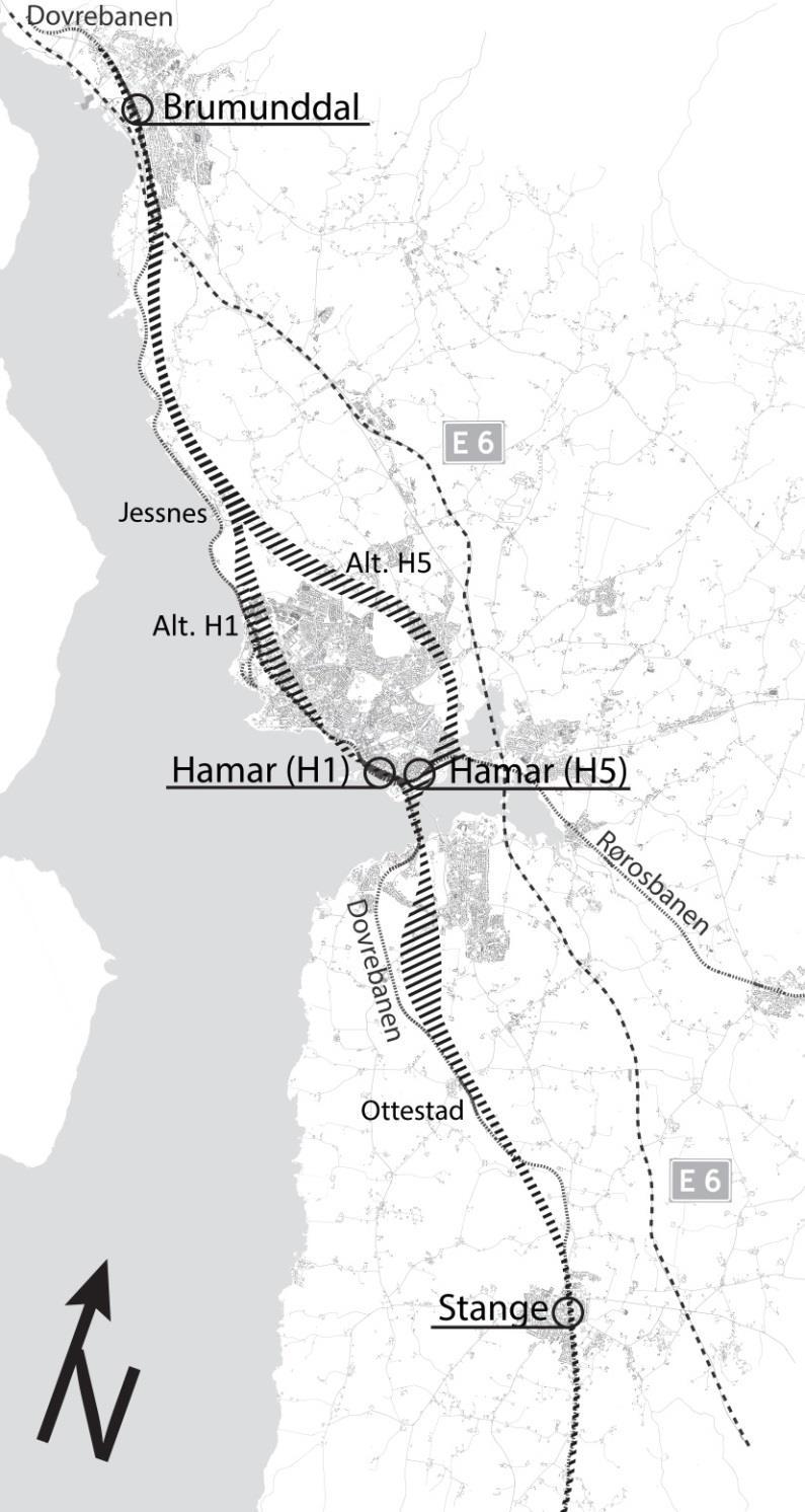 Planprogram for kommunedelplan med KU dobbeltspor Sørli - Brumunddal Krav og sammenlikningsgrunnlag: Sikker og kapasitetssterk jernbane, med kurvatur for høy nok hastighet til å oppfylle anbefalte