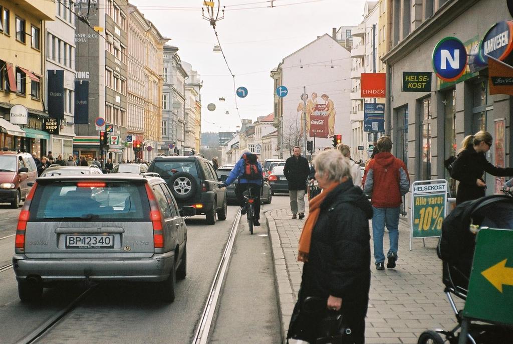 6. holdninger til miljøvennlig bytransport I kampen om gatetverrsnittet vinner kollektivtransport, mens